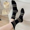 1 Pair Vintage Harajuku Women Socks Fashion Lace Edge Cute Sweet Flower Print Foot Socks  Streetwear Korean Style Female Socks