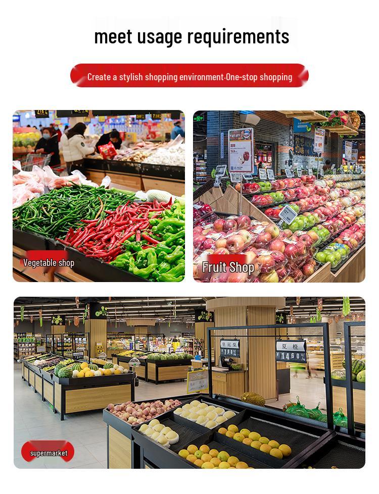 Creative Multilayer Fruit & Vegetable Display Rack for Supermarkets