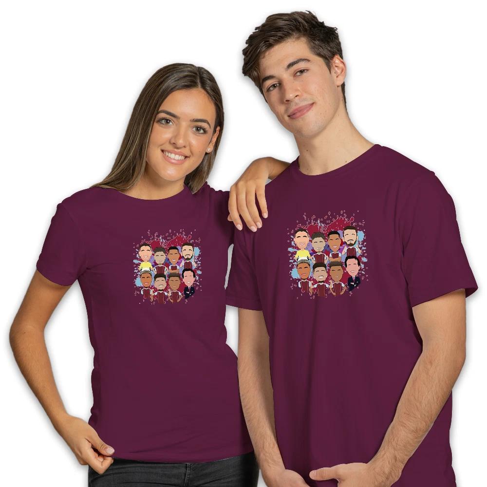 Aston Villa 2025-26 Vector Heroes Adult T-Shirt Tee S-XXXL Villa Fans Tee S