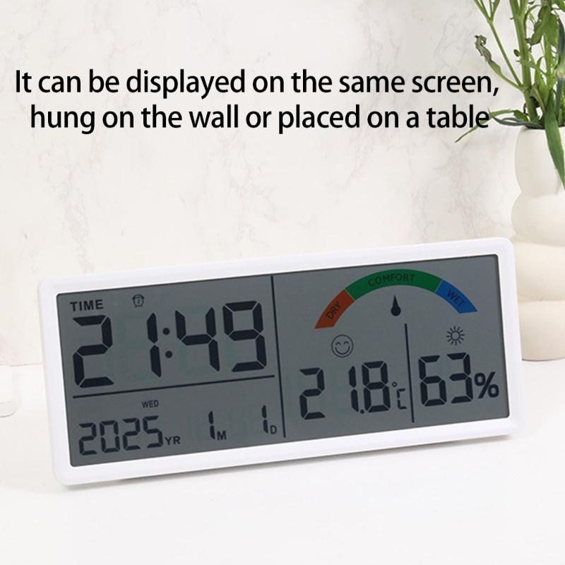 Multifunctional Electronic Clock Indoor Temperature Monitor Easy Setups Battery Operated with 2 Alarm and Snooze Feature