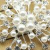 Women Brooch Snowflake Shape Rhinestone Faux Pearl Decor Anti-slip Wear-resistant Suit Coat Collar Hat Scarf Decoration