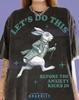 Let S Do This Before The Anxiety Kicks In White Rabbit Comfort Colors® Tshirt, Alice In Wonderland D1Sney Vintage Bootleg Retro Humor Tees,