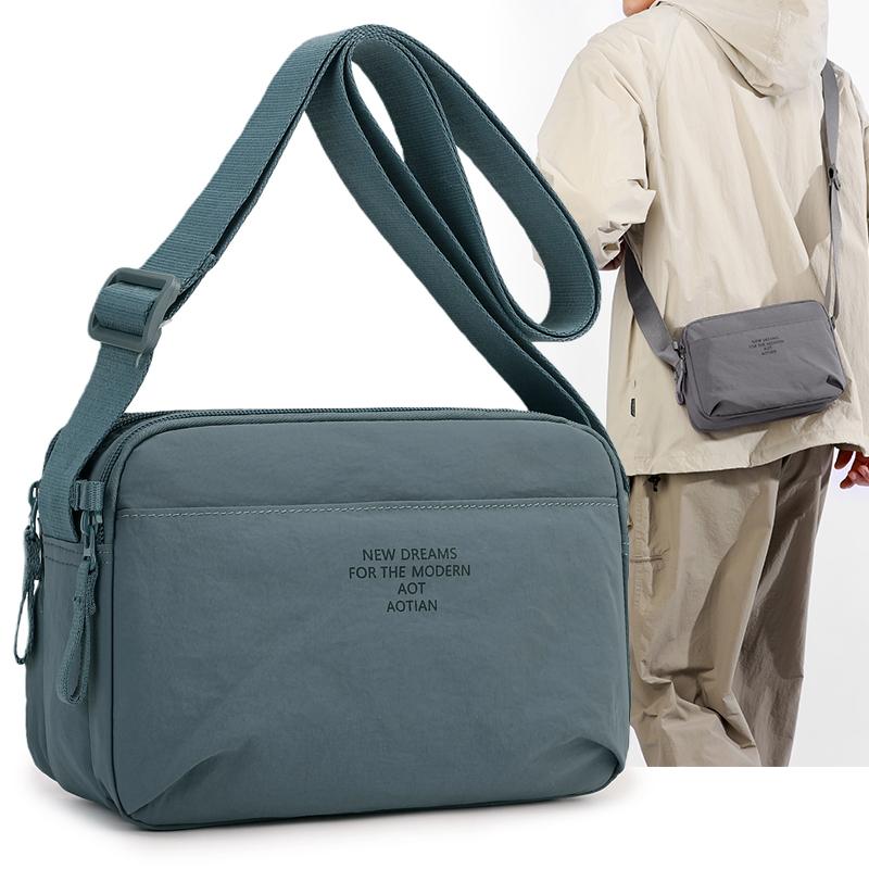 Minimalist Oxford Cloth Crossbody Bag Men Women Casual Functional Daily Outdoor Shoulder Bag