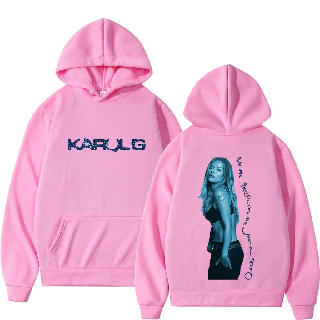 Karol G Album No Me Arrepiento De Sentir Tanto Print Hoodie Men Women Fashion Loose Casual Fan Gifts