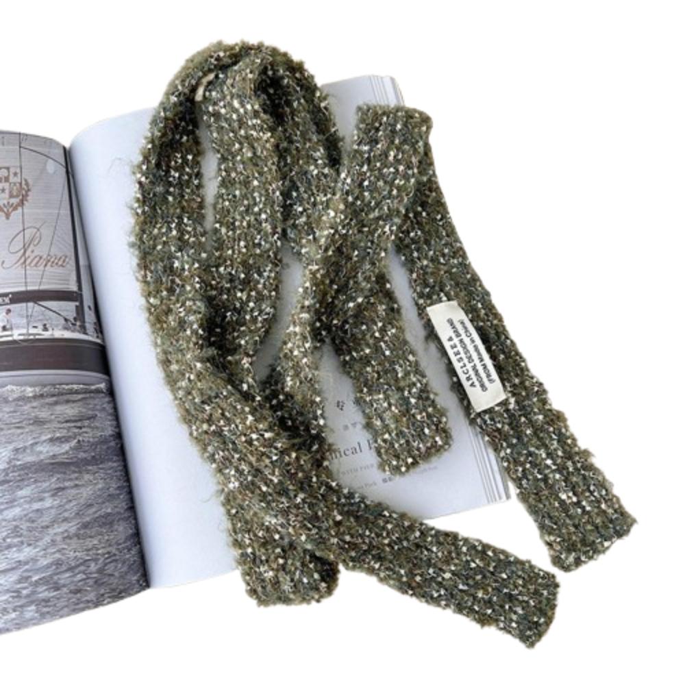 Harajuku Long Narrow Scarves Y2K Plush Knitted Scarves Casual Spicy Girl Scarf  Winter/ Autumn