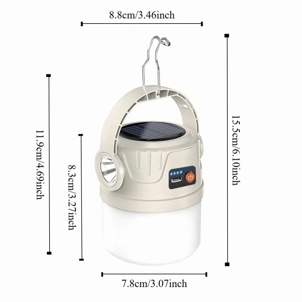 LED Light Solar Powered Light USB Rechargeable IP55 Waterproof Rechargeable Light Handheld Design Multi Functional Tent Light