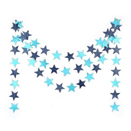 4m Long Star String Paper Garland for Wedding Birthday Party Baby Shower Decor