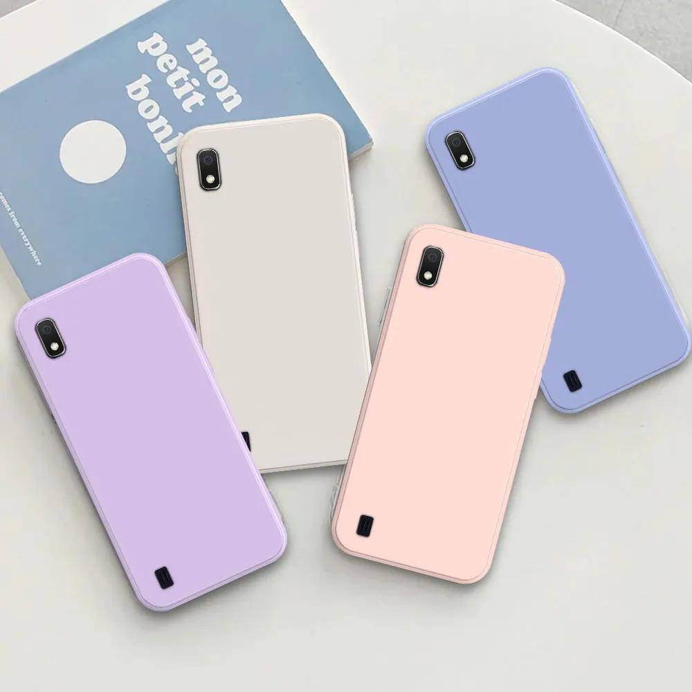 For Samsung A10 Case For Samsung Galaxy M10 A10S Coque Matte Soft Silicone Shockproof Cover Galaxy A10s Square Phone Case Fundas
