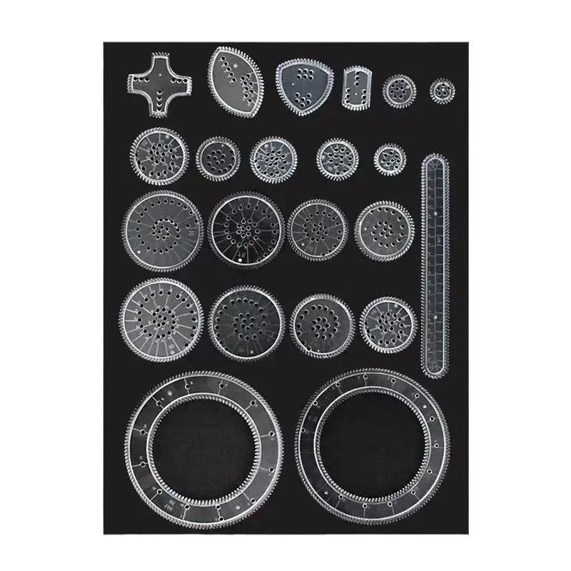 

Набор из 22 шт. Круглый набор линеек Геометрическая линейка Математическая рулетка Инструменты для рисования Обучение Живопись Головоломки Игрушки Художественный инструмент