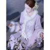 2025 Winter Women's Chic Furry-Trim Chinese Style Jacket & Skirt Set