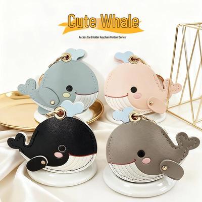 Cute Whale Double-Sided Keychain & AirTag Protective Cover - Small Gift & Backpack Charm