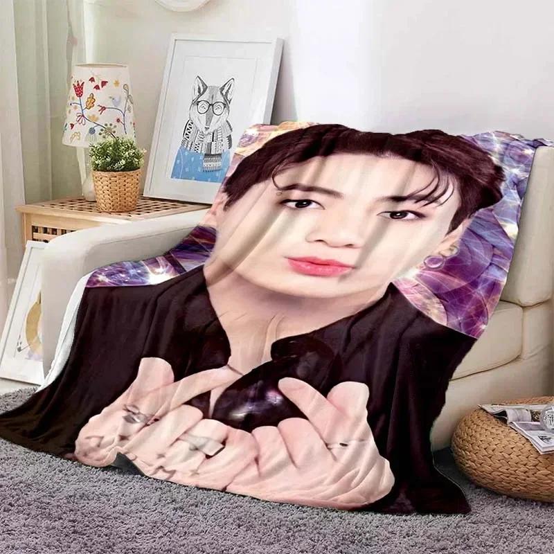 

3DМужчина знаменитость J-Jung Kook принтованное одеяло гостиная диван одеяло спальня украшение одеяло фланель мягкий теплый настраиваемый 30x40in
