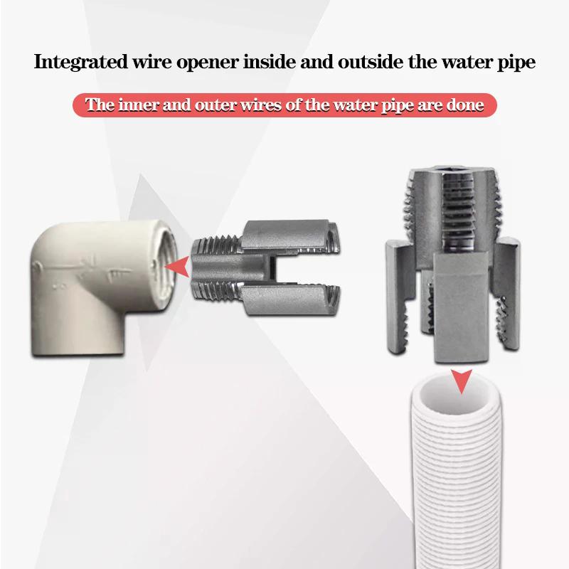 1/2inch 3/4inch PPR/PVC Water Pipe Threader Tapping ToolInternal Thread External Thread Integrated Water Pipe Wire Opener