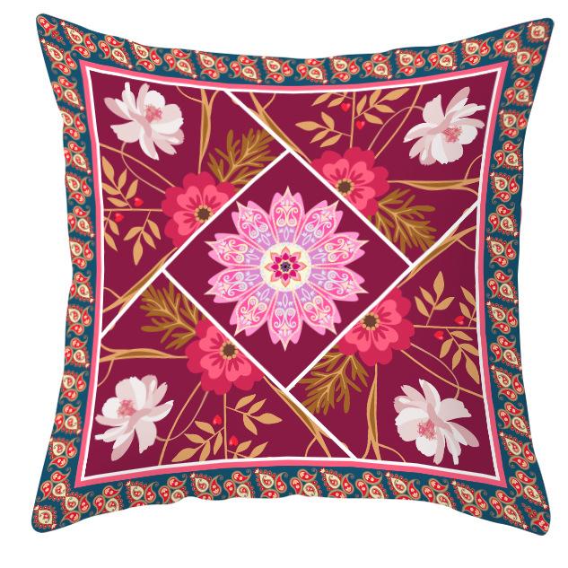 Mandala Ethnic Style Printed Peach Skin Velvet Pillowcase, Bohemian Home Pillow and Cushion Cover