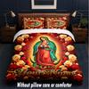 Virgin Mary Theme Custom Text Or Name 3Pcs Bedding Set,1 Flat Sheet & 2 Pillowcases Personalized Home Bedding