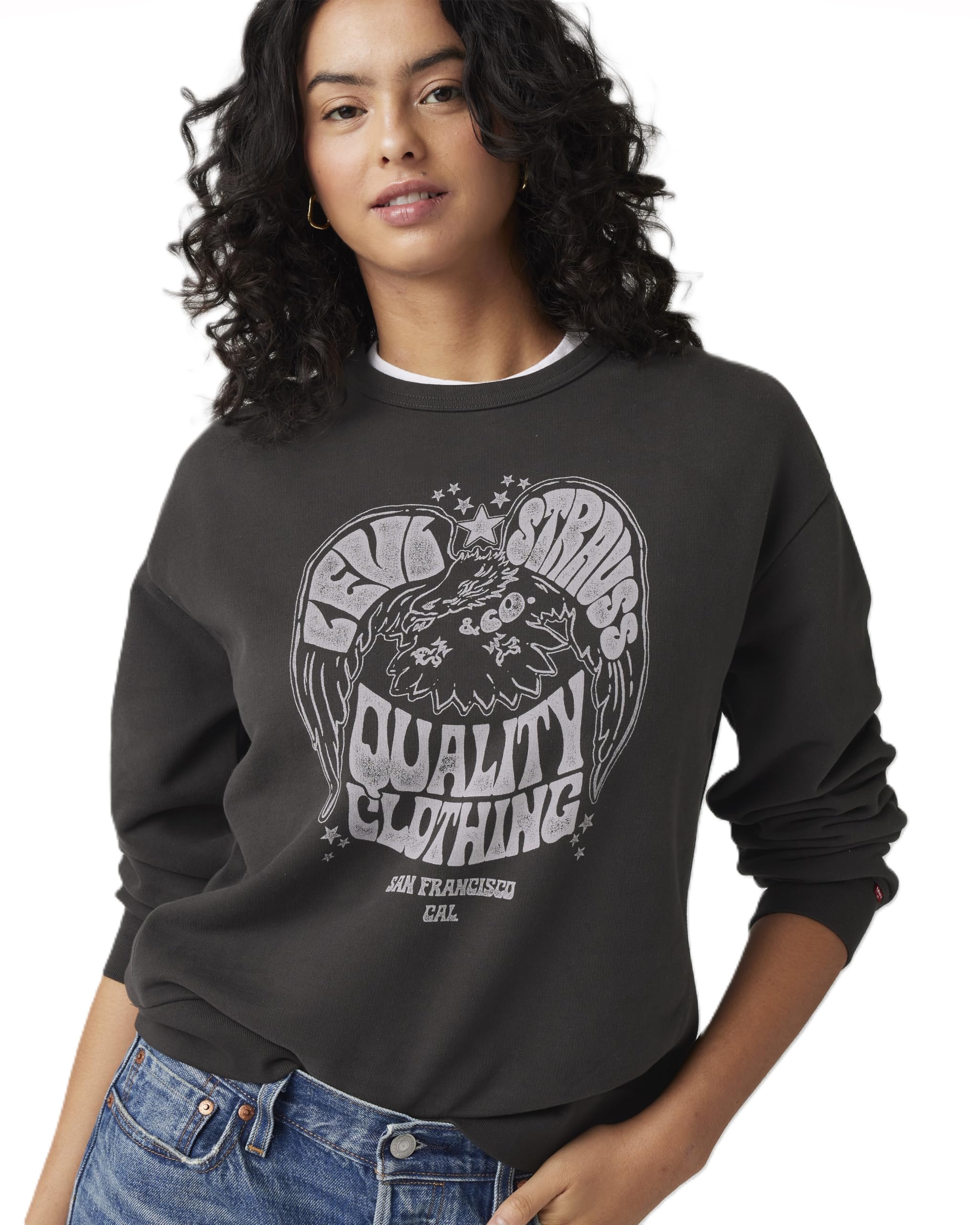 Levi s SIGNATURE Graphic Crewneck Long Sleeve A7288-0048 US L чёрный