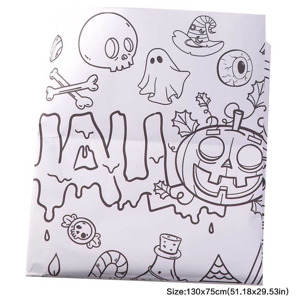 Cartoon Halloween Graffiti Tablecloth Creative DIY Party Tablecloth Classroom Activities