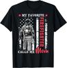 My Favorite Firefighter Calls Me Mom USA Flag Mother T-Shirt