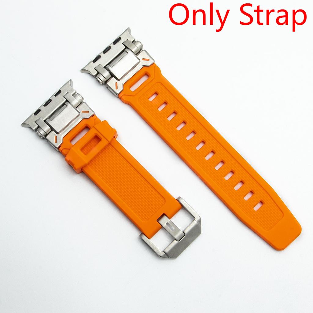 Strap/Metal case for Apple Watch Ultra 2 1 Rubber Loop Band 49mm Silicone Bracelet for IWatch Series 10 9 8 7 45mm 6 5 4 Se 44mm