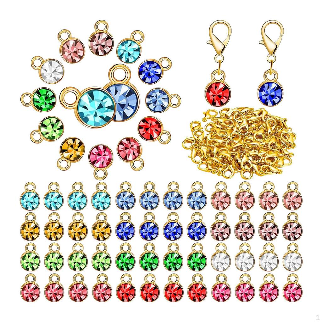 180 -Birthstone , Bead Mixed, - with Rings, 12 Colors for Jewelry Making,