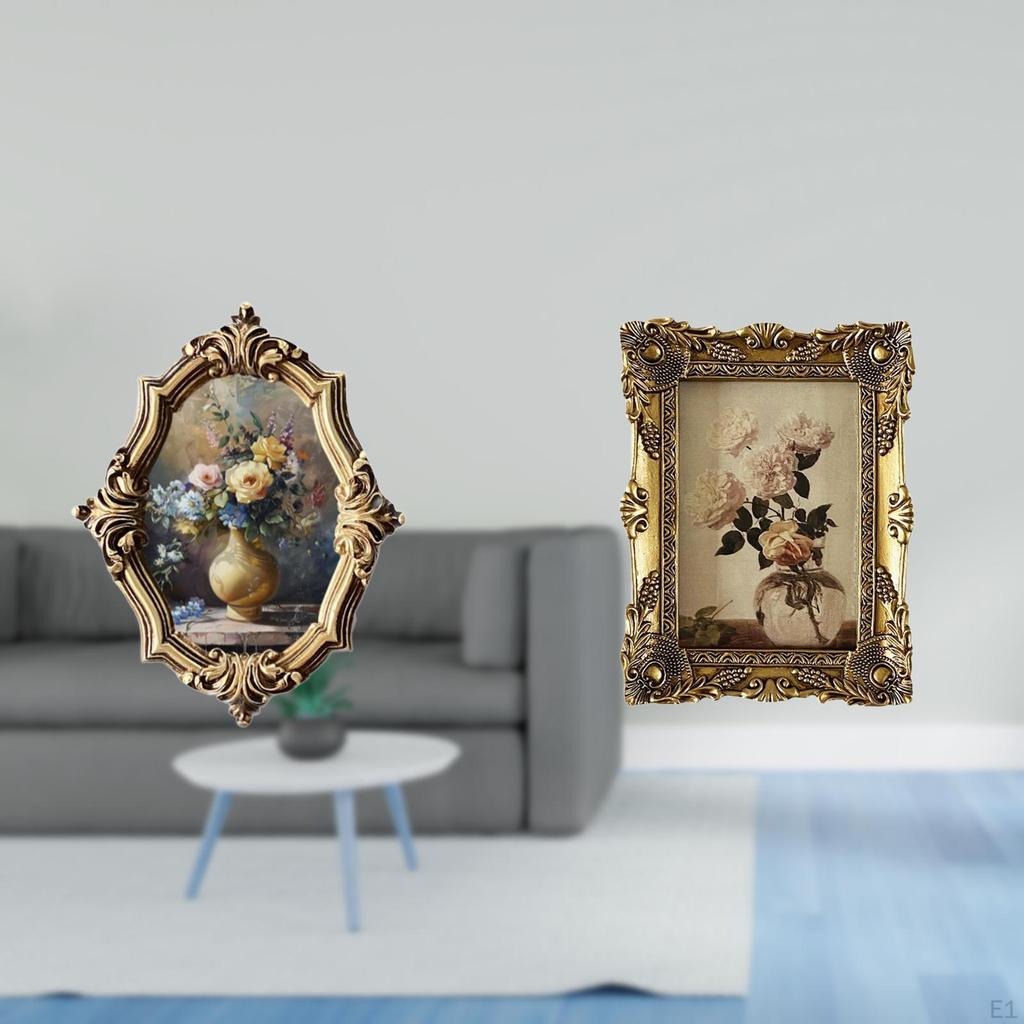 Vintage Resin Photo Frame Art Display Holder for Office Bedroom Gallery Tabletop Hallway Wedding