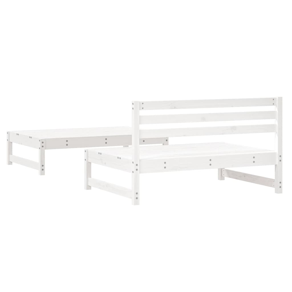 Vidaxl 2-Cz. Garden Furniture Set, White, Solid Pine Wood