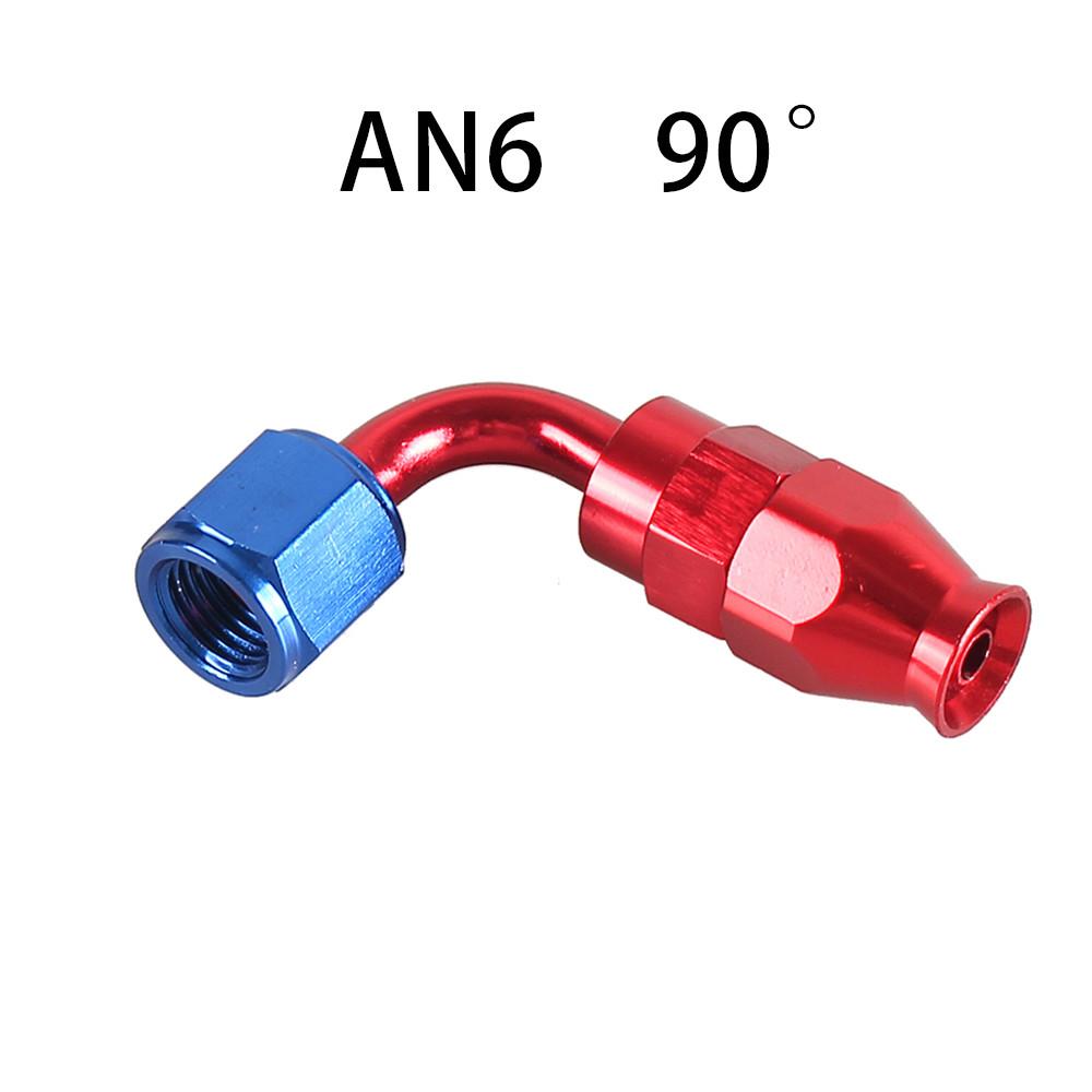 AN4/6/8/10/12 Straight 0°/45°/90°/120°/180° Degree PTFE Oil Fuel Swivel Hose End Fitting Oil Hose End Adaptor Kit Red Blue
