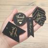 50pcs/Lot Stamping Thank You Paper Card Tags Jewelry Hang Tag Black White Paper Cards Jewelry Accessories Price Label Wholesale