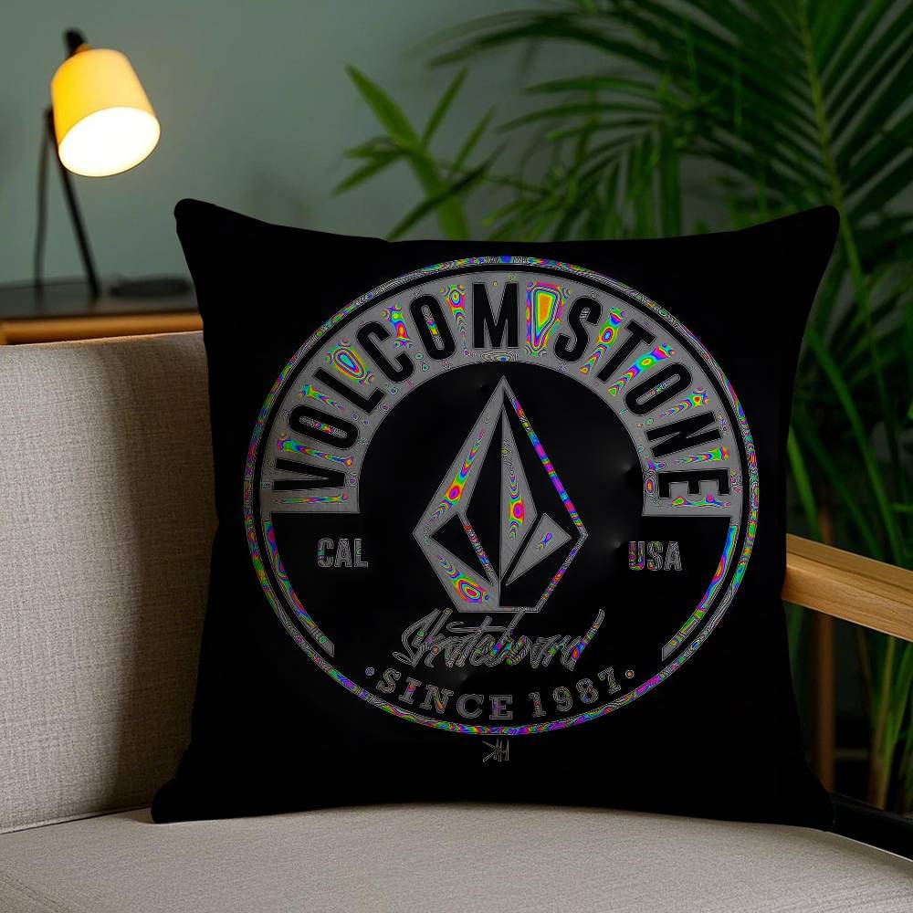 Extreme Sports Stone Volcom-V Pillow Case Anti-dustmite Pillowcase Invisible Zipper Silky Short Plush Sofa Cushion Cover