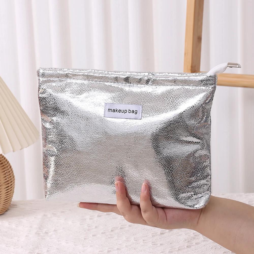 

Модная блестящая косметичка с пайетками, портативный женский клатч, косметичка на молнии, сумочка для макияжа и туалетных принадлежностей, квадратные сумки для хранения оптом серебряный