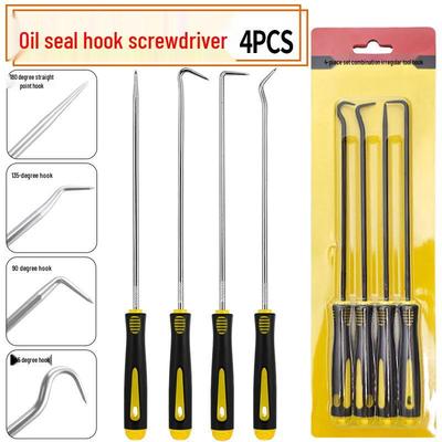 4-Piece Screwdriver Hook & Sealing Ring Tool for Auto Repair & Window Screen Installation