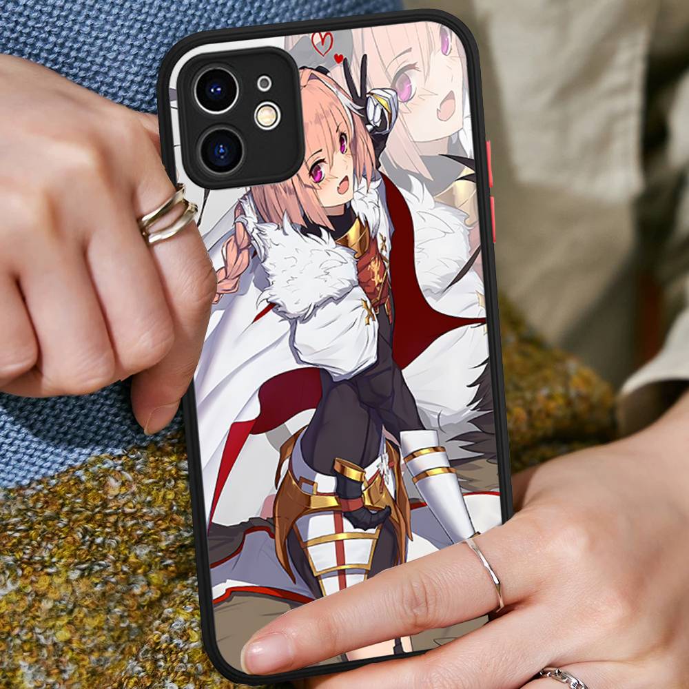 A-Astolfo Pink Cute Anime Girl Matte Transparent Phone Cover For IPhone Case 16 15 14 13 12 11 Pro Max X XS Max Plus