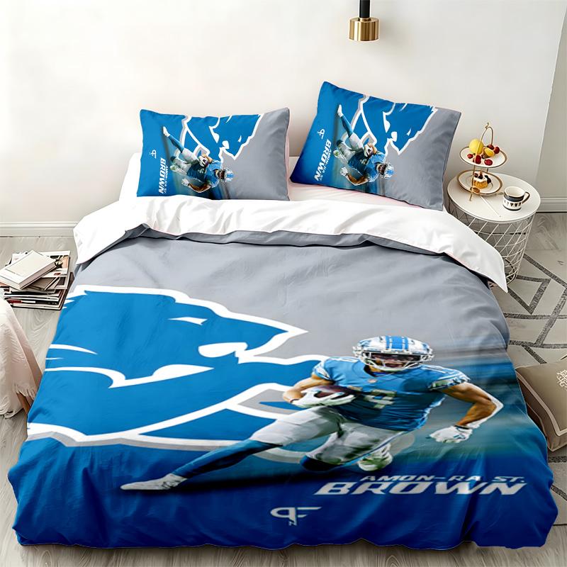 Detroit Lions 3pc set Perfect for bedroom use Comfortable bedding set includes a duvet cover and two pillowcases Ideal birthday or Christmas gift