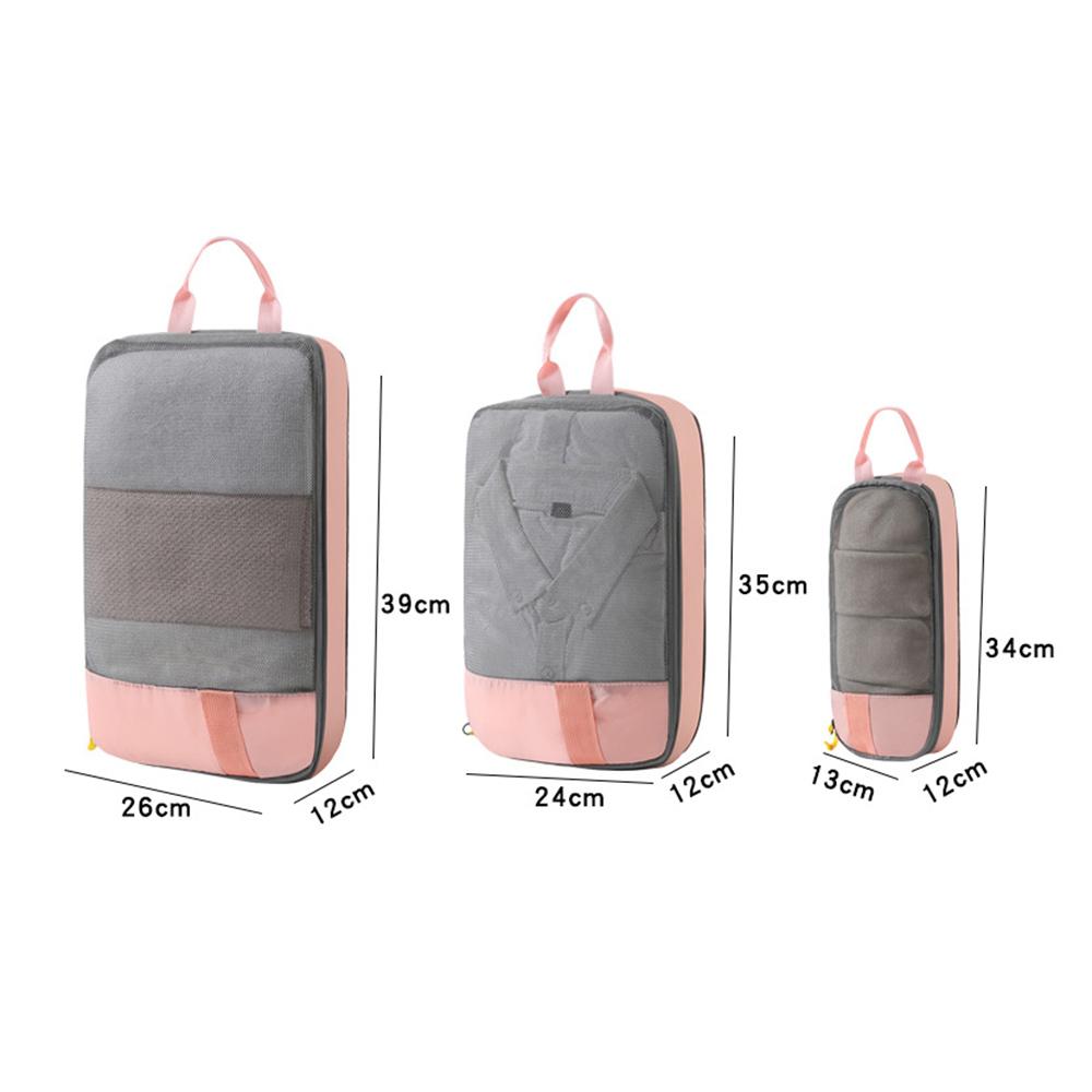 LXSN-000680 3PCS Travel Clothing Compression Packing Pouch Oxford Cloth Storage Bag