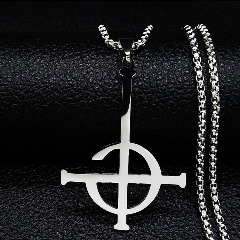 

Титановая сталь ювелирные изделия в стиле панк Призрачный камень Подвеска из нержавеющей стали Ожерелье