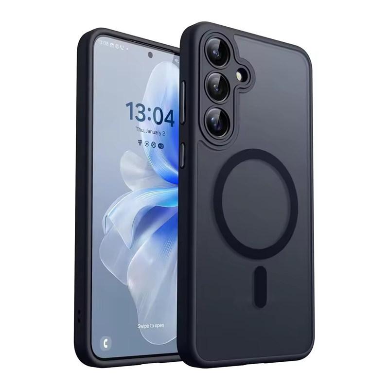 Luxury Matte Phone Case For Samsung Galaxy S25 S24 S23 Ultra Plus S25Ultra S24Ultra S23Ultra S24FE Magsafe Wireless Charge Cover