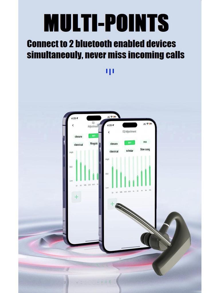 DBS Smart Noise-Canceling Single Ear-Hook Headphones for Truck Drivers: AI-Enhanced Calls, HD Audio, Long Standby.