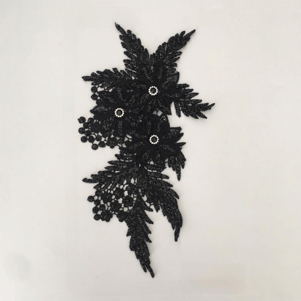 DIY 3D Flower Applique Rhinestone Lace Sewing Accessories New Sew On Patches Clothing Decoration