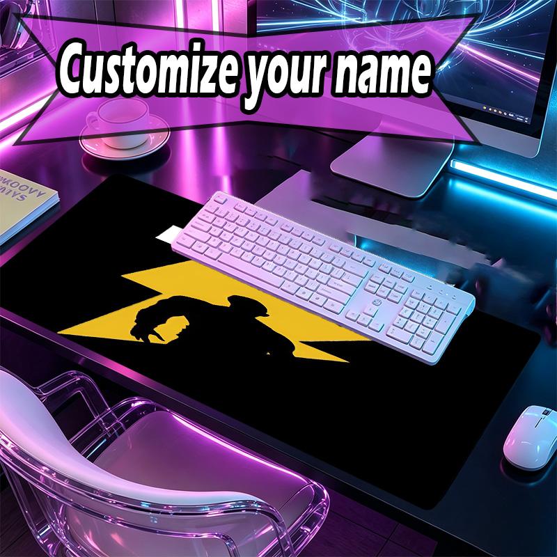 Custom Name Personalized Black Adam Pattern Mousepad, Laptop PC Desk Mat, Decorative Desk Mat for Home Keyboard Pad Gift