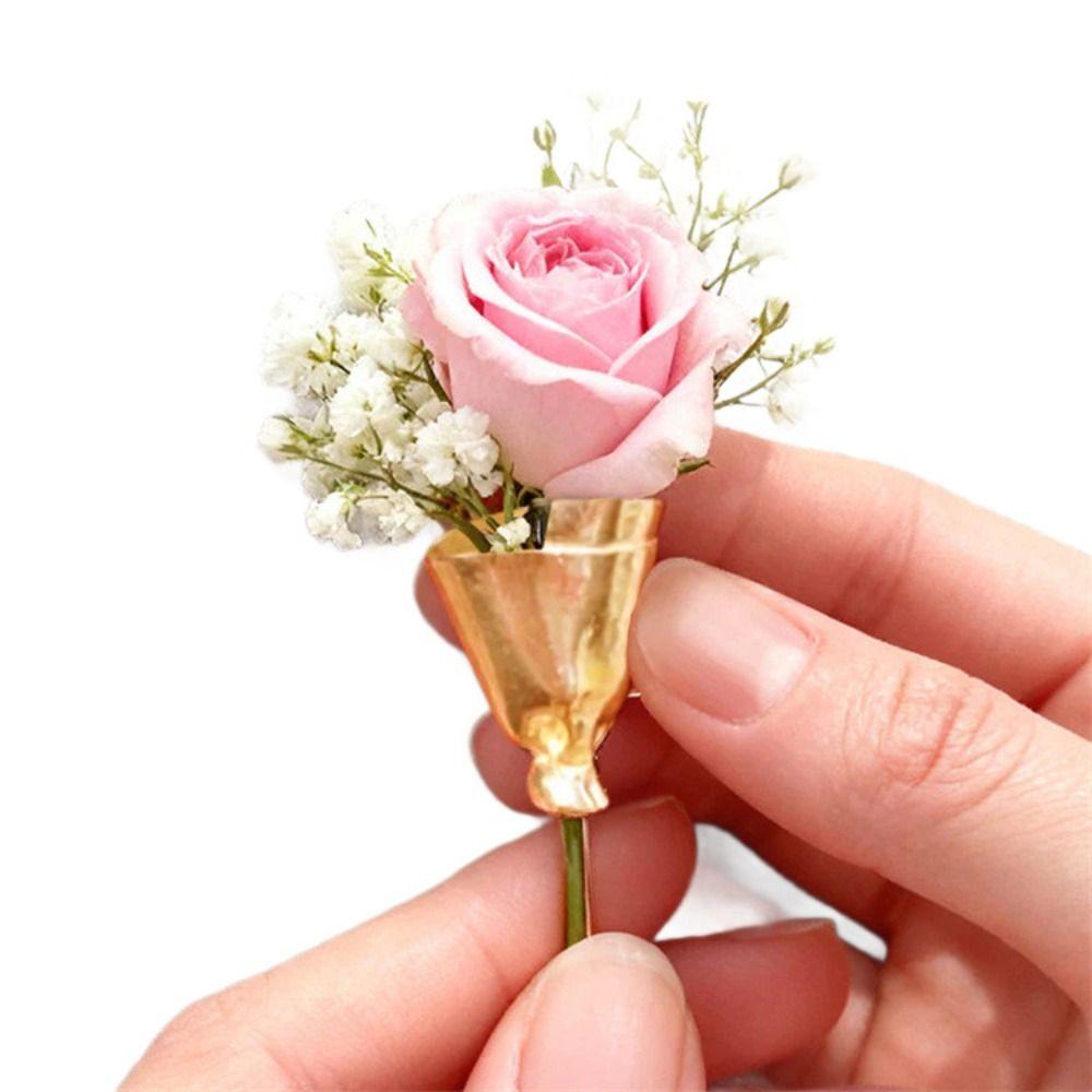 Silver Wearable Flower Bouquet Clip Zinc Zinc Alloy Gold Brooch Personality Flower Brooch  Gift