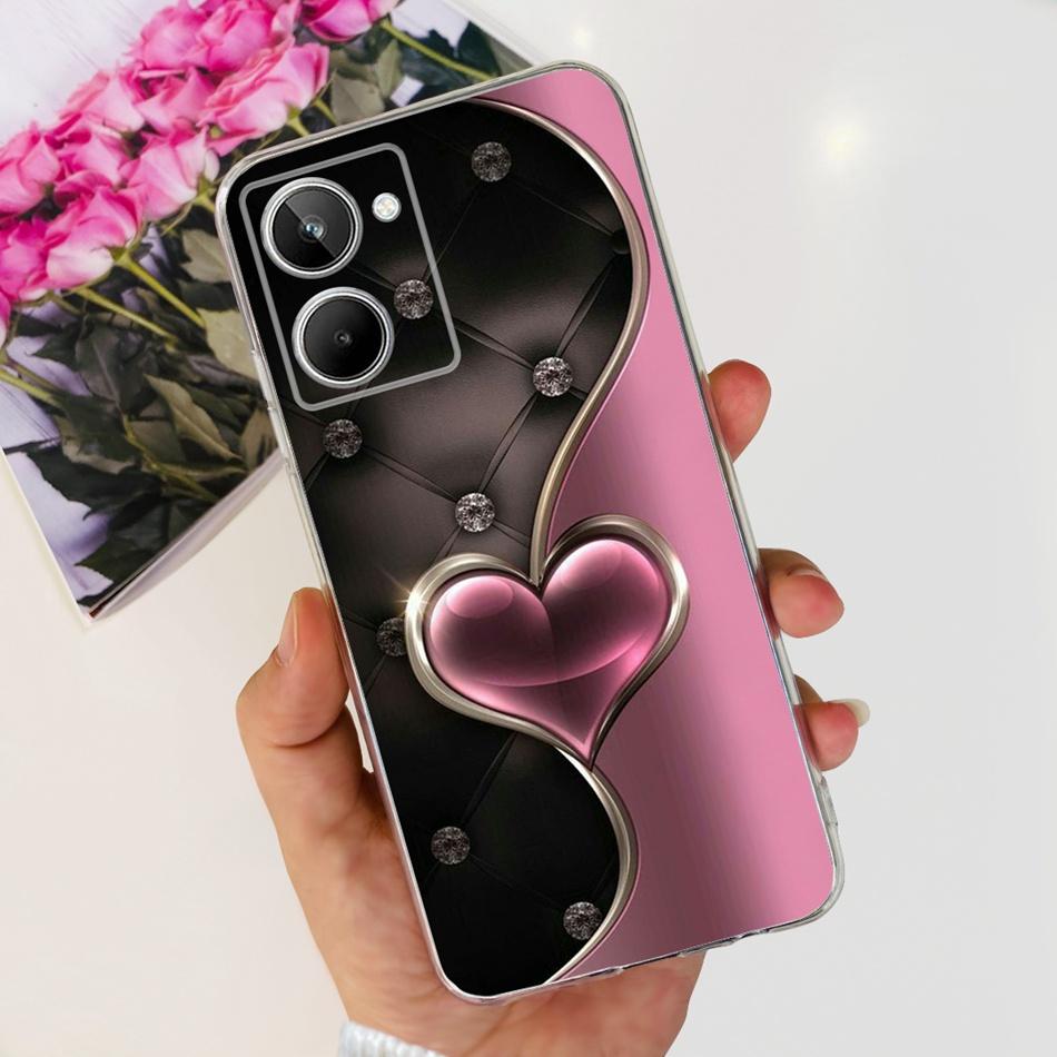 Cute Flower Cat Painted Case For Realme 10 / Realme 10 Pro / Realme 10 Pro+ Soft Silicone TPU Cover For Realme10 4G 10Pro Plus