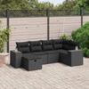 Vidaxl 6-Cz. Set di Mobili da Giardino con Cuscini, Polyrattan Nero