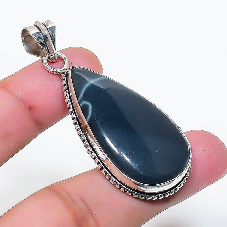 Natural Kambaba Jasper Gemstone 925 Sterling Silver Jewelry Pendant 2.17  AP-15659