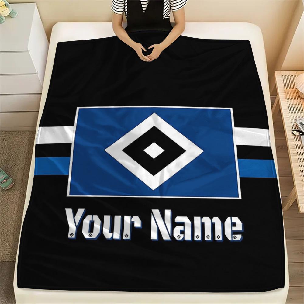 1PC Blue Diamond Emblem Custom Name Patterned Flannel Blanket Suitable For All Seasons For Home Decor Warmth And Comfort Gifts Holiday Present