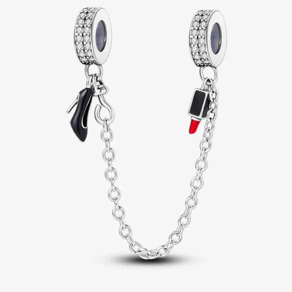 New In Color Zircon Angle Round Clip Bead Fit Pan Original Bracelet Women Copper Safety Chain Jewelry Gift