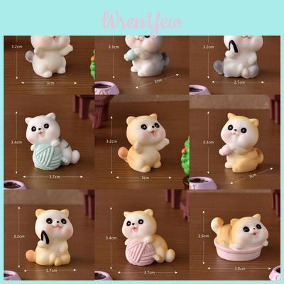 Cute Resin Craft Playful Kitten Figurines Ideal For Fairy Garden Decorations
