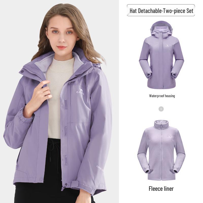 CAMEL Women's 3-in-1 Fleece Lined Hiking Jacket