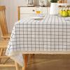 Green Grass Tablecloth, Cotton-Linen Fabric Minimalist Lace Desk Mat, Rectangular Coffee Tablecloth