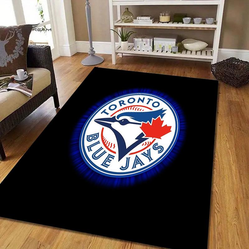 Tappeto Quadrato a Fantasia Flanella Toronto Blue Jays, Tappeto da Area, Tappeto per Soggiorno Camera da Letto Divano Sala Giochi Decorazione, Tappetino Antiscivolo