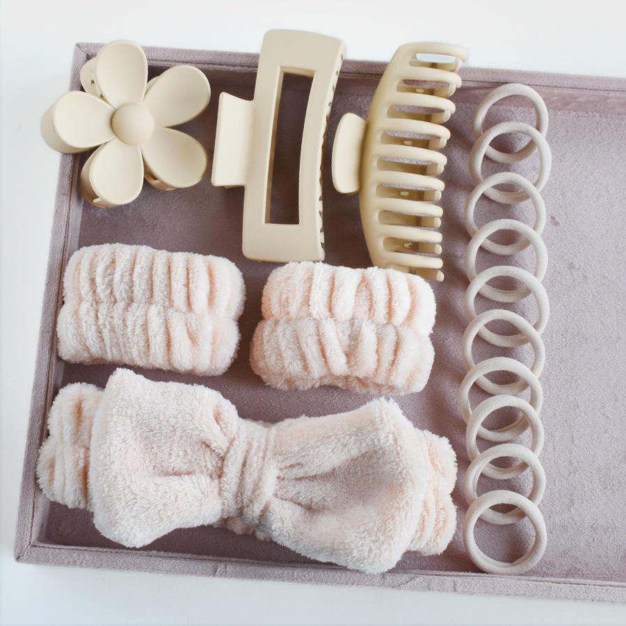 Set di Fiocchi e Mollette per Capelli Opachi Multicolor - 16 Pezzi